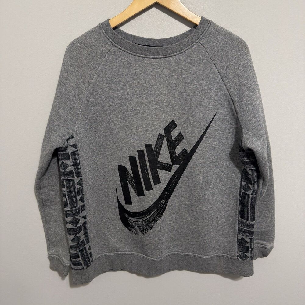 Nike Sportswear Women's AOP Fleece Crewneck Sweatshirt Size Large